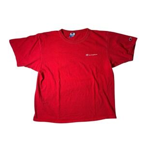 Vintage Champion Script Shirt XL  Red USA‎ Made Single Stitch